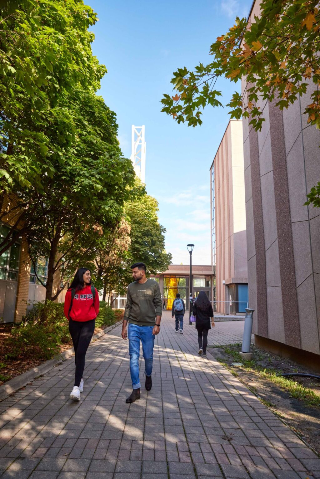 Students walking on campus