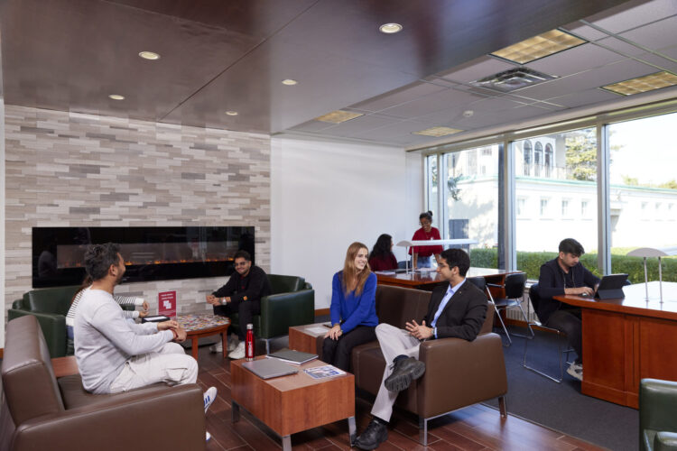 Students sitting in the lounge