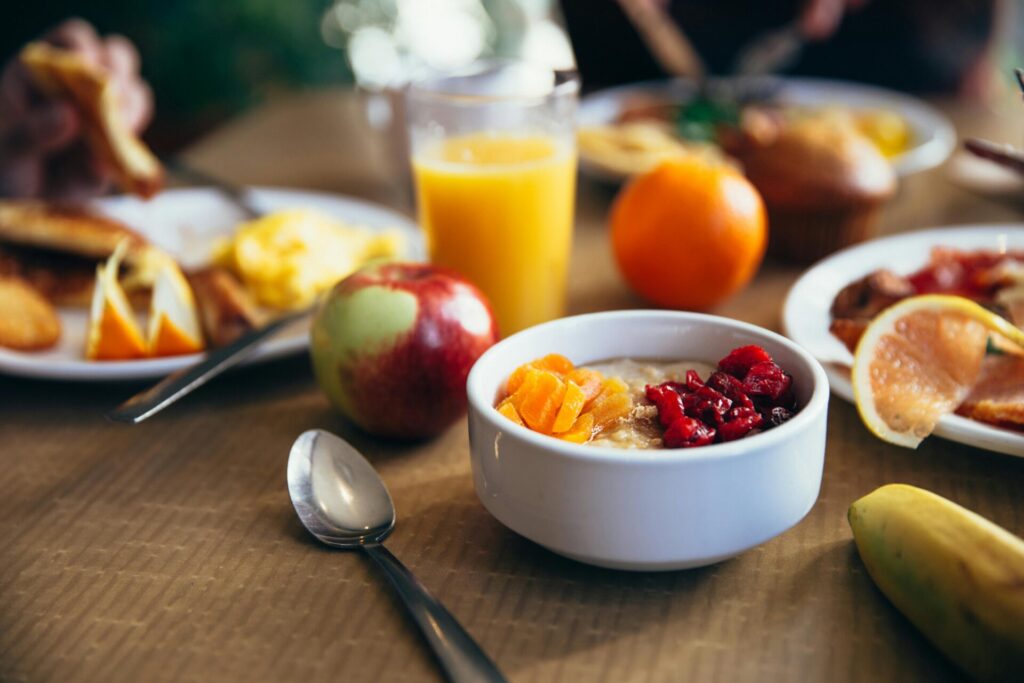 Food on table