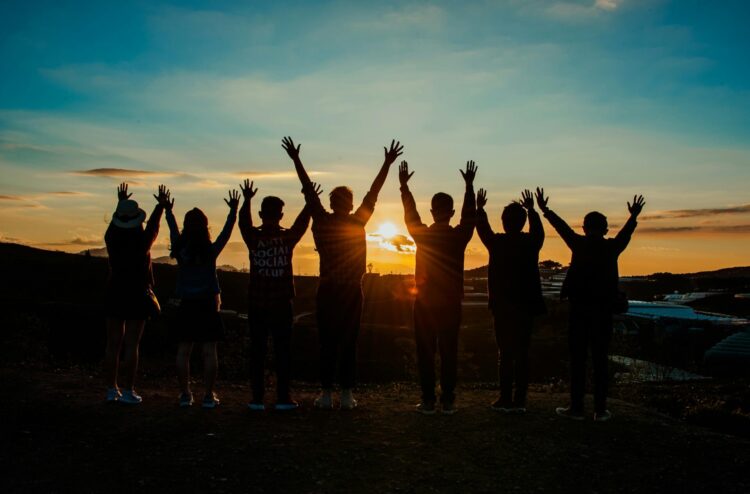 Person silhouette during sunset