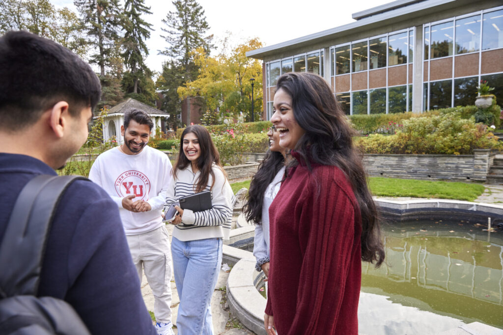 Glendon students outside laughing