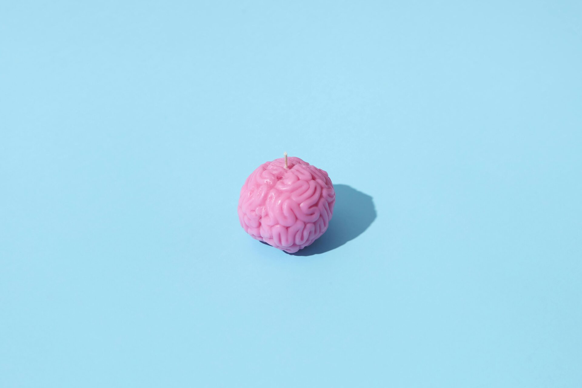 Brain on a blue surface