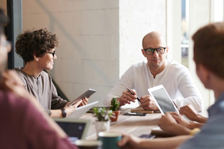 People having a meeting