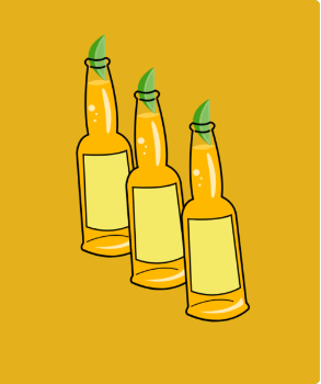 Graphic of three beers