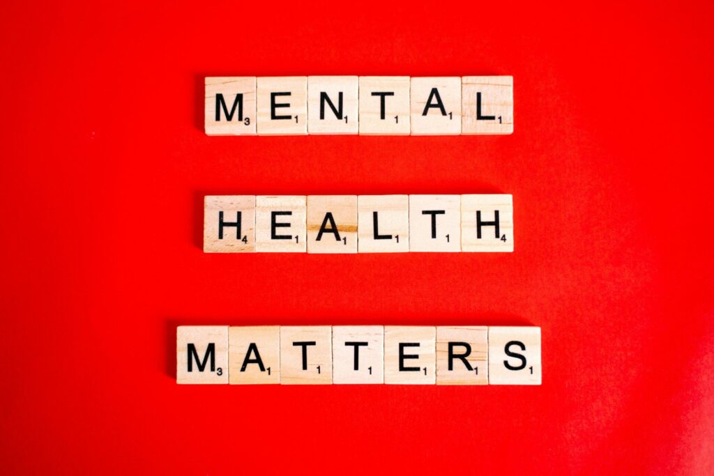 Mental Health Matters spelled on letter tiles