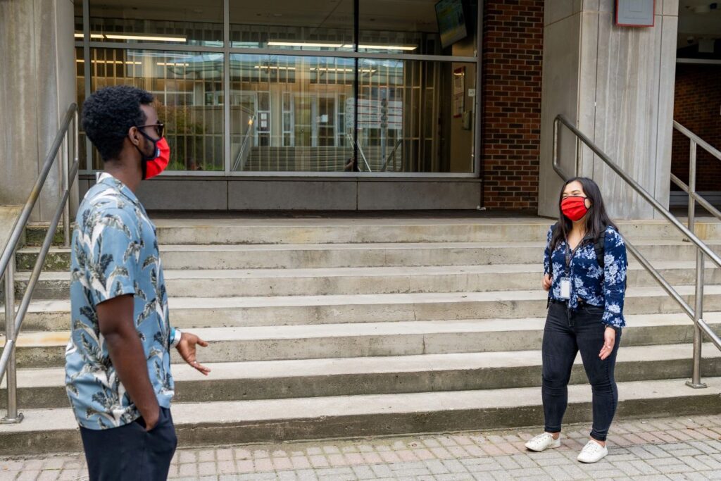 Students wearing masks