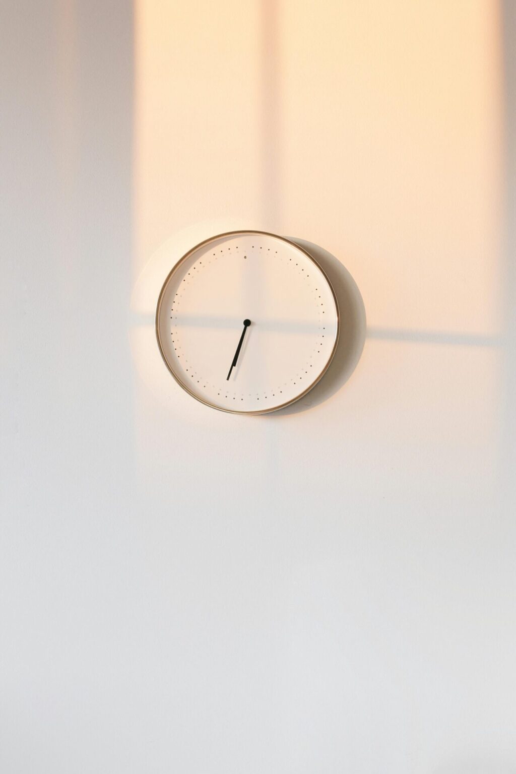 Clock hanging on the wall