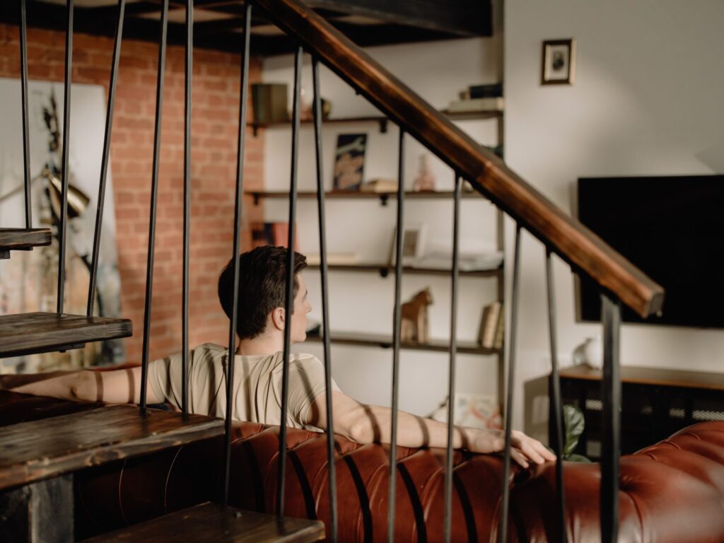 guy sitting alone